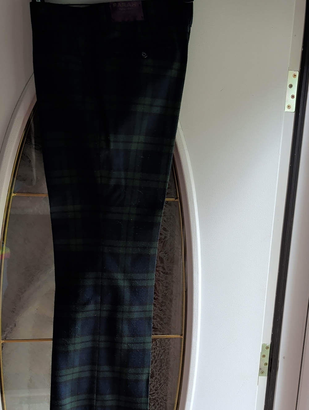 Farah Black & Dark Green Tartan Dress Pants True Vintage '70S To 80s Sz Small